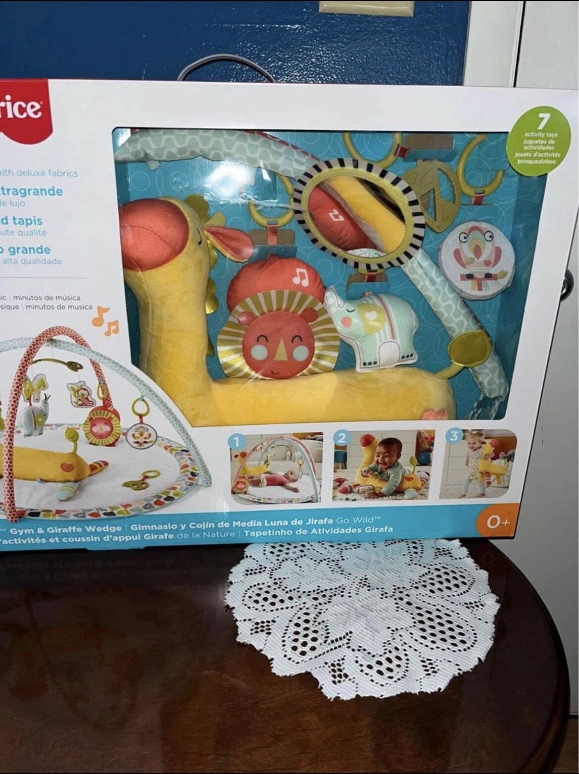 Fisher-Price Go Wild Gym & Giraffe Wedge, Infant Activity Gym with Large...