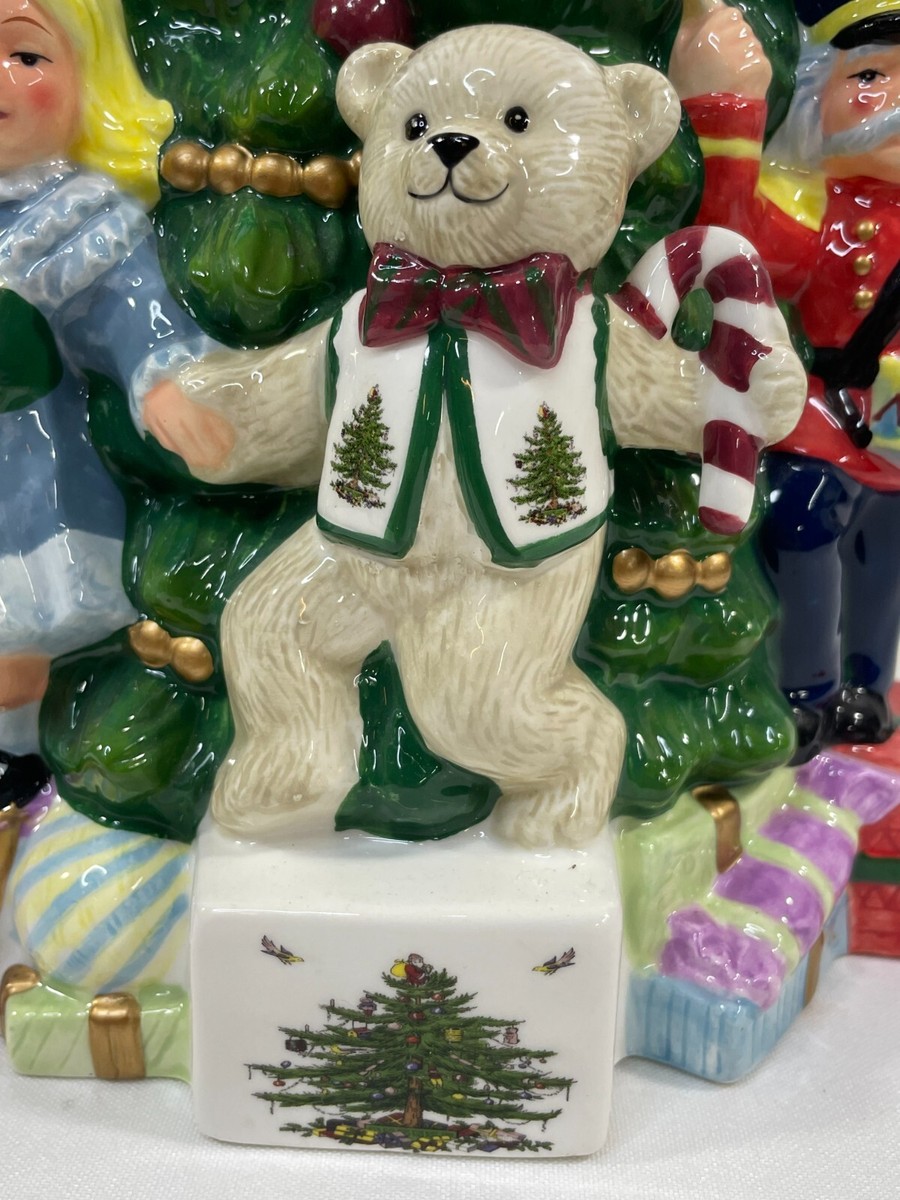 Spode Christmas Tree Cookie Jar 12” Hand Painted Ceramic Cookie