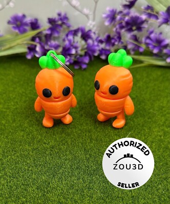 3D Printed Mini Carrot Keychain/Fidget