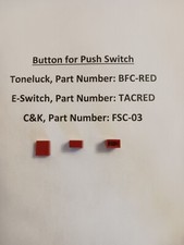 Button / Cap for push button switch, RED, lot of 10