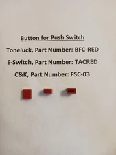 Button / Cap for push button switch, RED, lot of 10