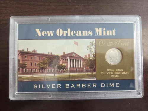 1907 New Orleans Mint O Silver Barber Dime 1892-1909 with COA