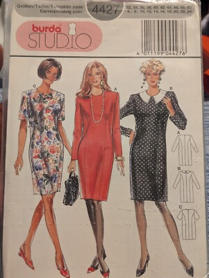 Vintage BURDA STUDIO 4427 Dress Size 6-24 Sewing Pattern