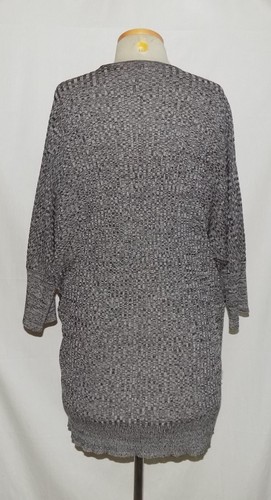 Top Pullover Misook Mujer Gris/Negro Tejido Ala de Murciélago Manga Capa Drapeada 2X - Imagen 2 de 9