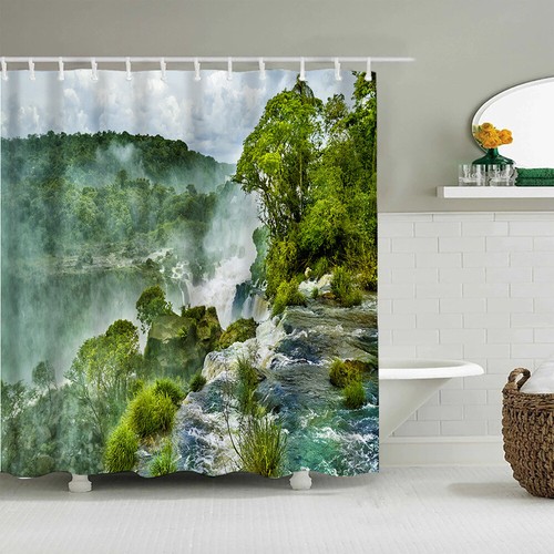 Forest Creek Shower Curtain Waterproof Bathroom Bathtub Curtains w/12Hooks Gifts - Bild 5 von 46