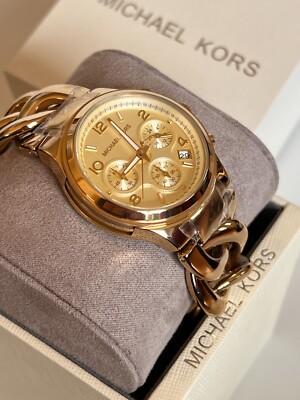 Michael Kors MK3131 Women's Runway Wrist Watch - Gold for sale