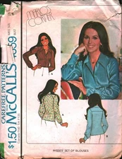 4659 Vintage McCalls Sewing Pattern Misses Marlos Corner Set of Blouses Carefree