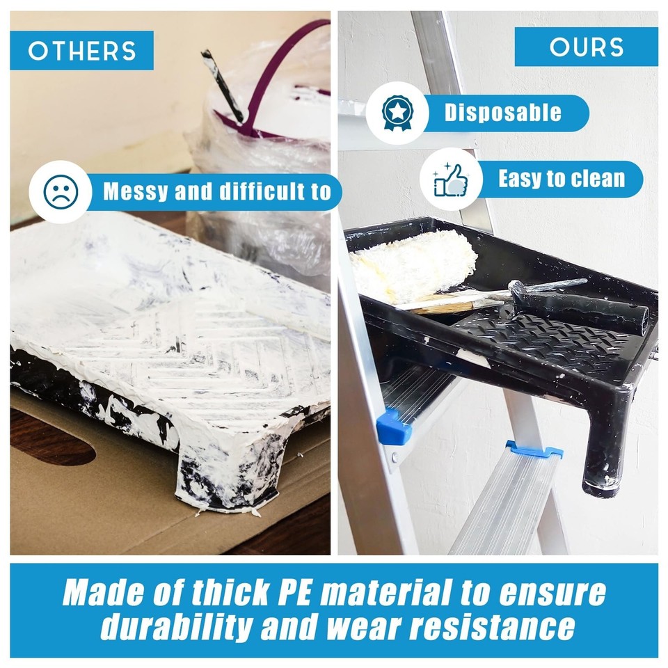 20 Pcs 18 Inch Paint Tray Liners Disposable Paint Roller Tray Liners