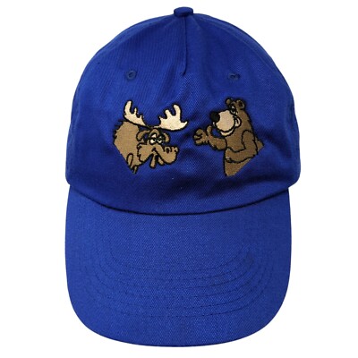 Hit Wear Strapback Hat Blue One Size Adjustable Embroidered 6 Panel Polyester