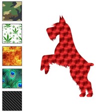 Schnauzer Jumping Dog, Vinyl Decal Sticker, 40 Patterns  3 Sizes, 6581