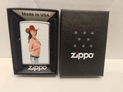 New Zippo Pin-up COWGIRL ANNIE CHROME  Lighter Sealed 2013