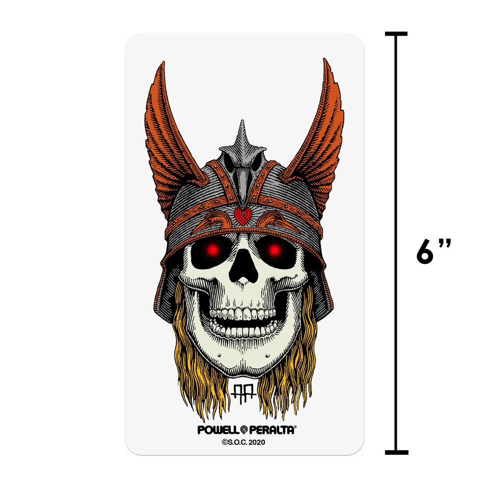Powell Peralta Andy Anderson Viking Skull Clear Skateboard Sticker 6" x 3.5"