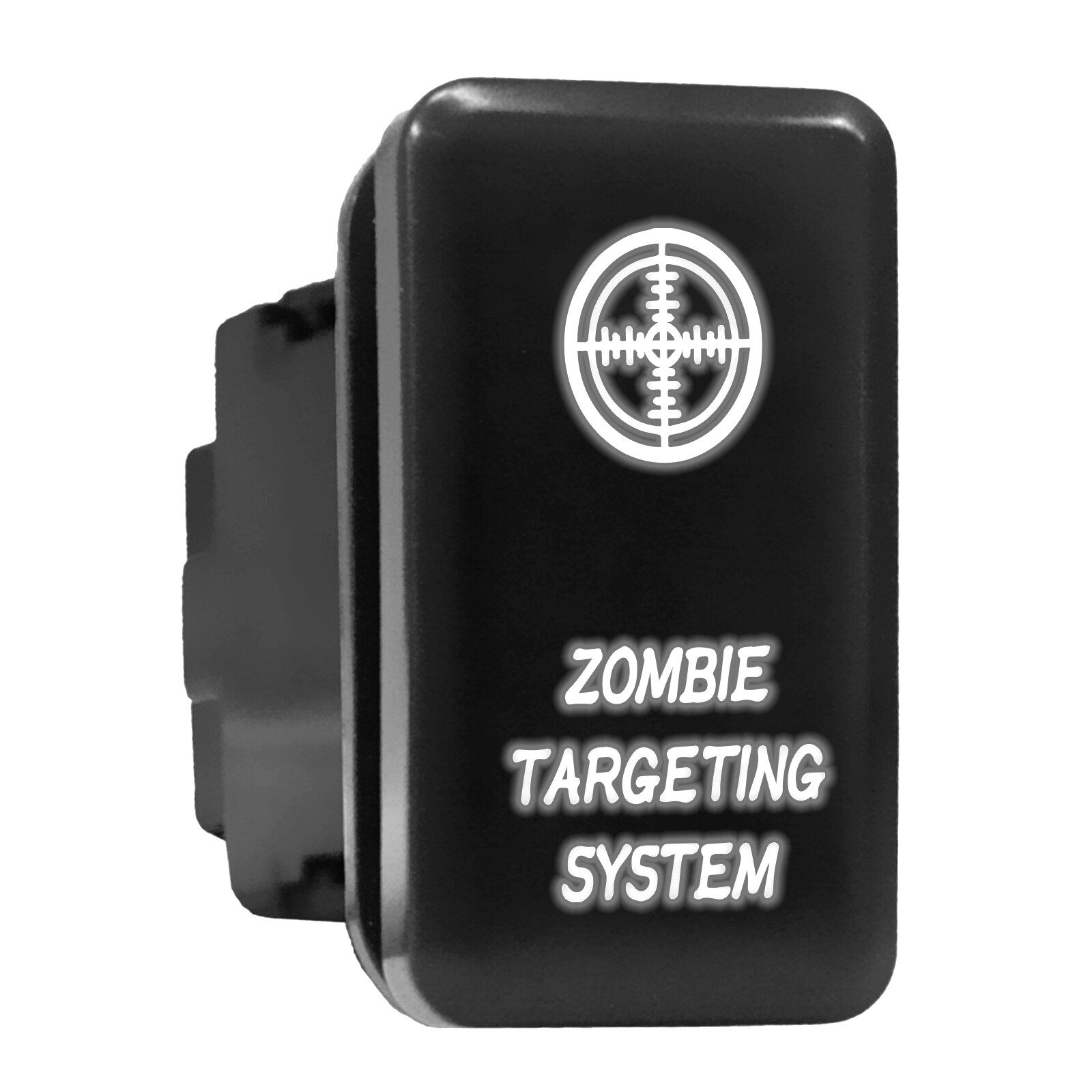 Zombie Targeting System White LED Tall Push Button 1.54x0.83 Inches for Toyota Models