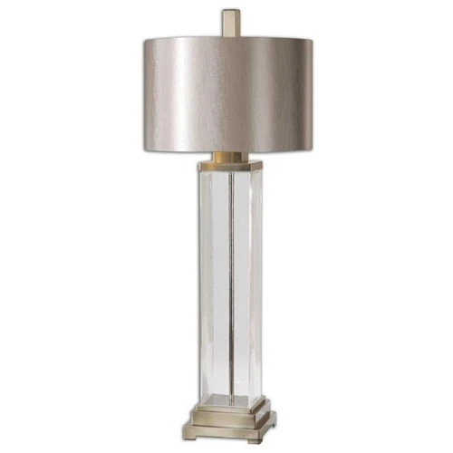 Uttermost Drustan Steel and Glass Table Lamp in Clear/Bronze/Nickel - Picture 2 of 4