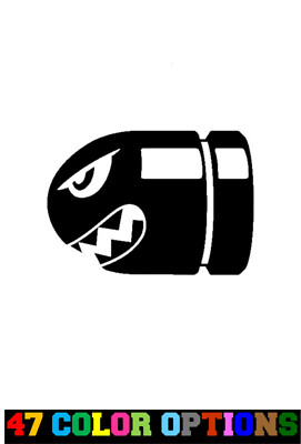 Vinyl Decal Truck Car Sticker Laptop - Video Games Super Mario Bullet Bill