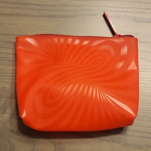 MAC Cosmetics Red Swirl PVC Plastic Zip Top Cosmetic Bag Makeup Pouch NEW - Picture 3 of 7