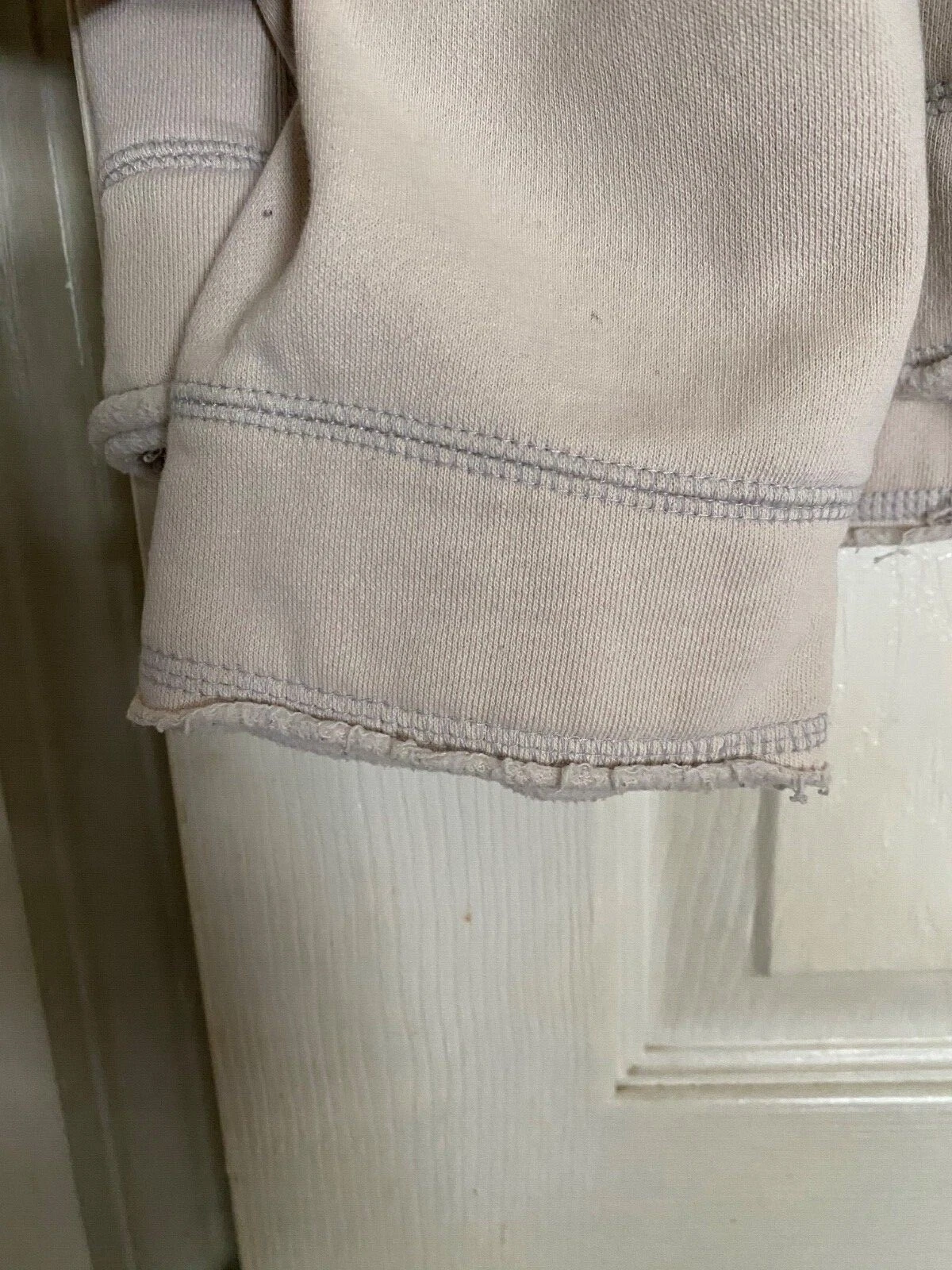 OFF WHITE Felpa con cappuccio DKNY Rock n' Roll Cross Cream Taglia XL USATA