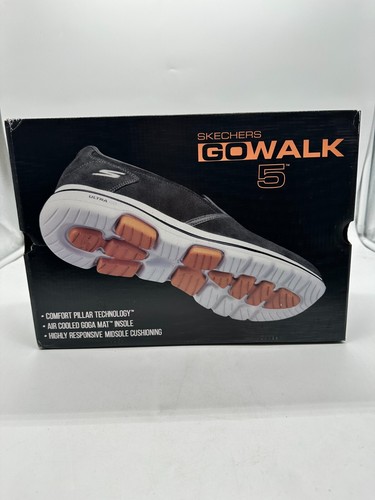 SKECHERS MENS GO WALK 5 WISTFUL SNEAKER CHARCOAL/GREY SIZE 11 NEW - Picture 5 of 6