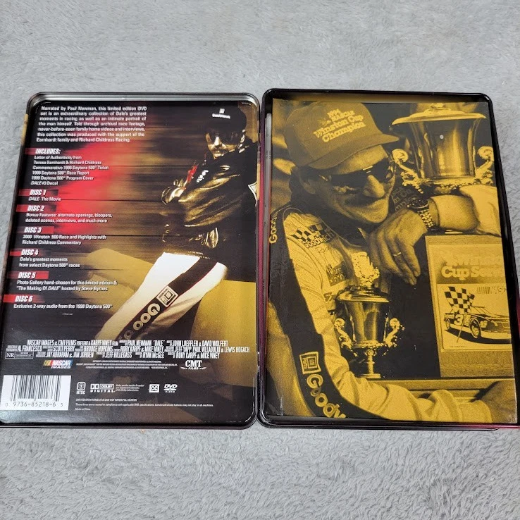 Dale Earnhardt The Movie Paul Newman 6 DVD NASCAR Collectible Tin Box Set - Image 3 of 4