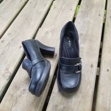 Vintage 90s y2k Heeled Platform Oxford Buckle Shoe Pump