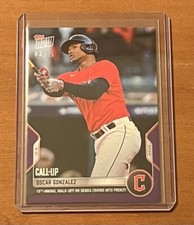 2022 TOPPS NOW #1043 OSCAR GONZALEZ - NUMBERED 3/25 PURPLE PARALLEL