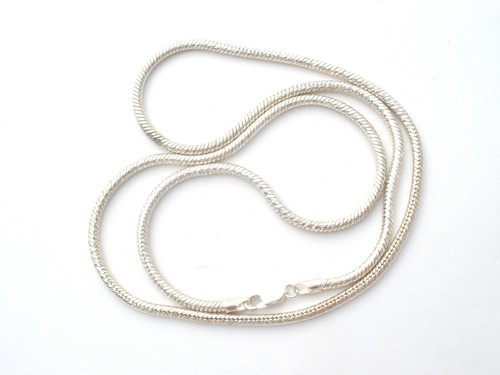 Italian Itaor Chain Necklace Sterling Silver 24" Long 3.5 mm Wide Diamond Cut - Picture 10 of 11