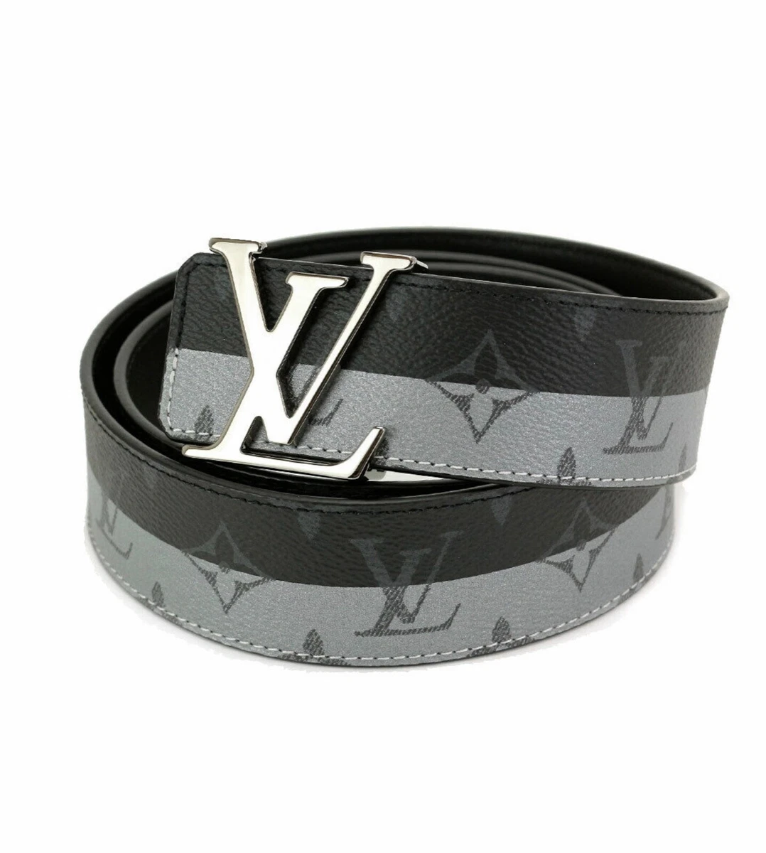 Louis Vuitton Monogram Kim Jones Belt Black Silver 40mm Size 100 MP034