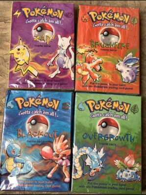 Base Theme decks Pokemon 1999 lot sealed brushfire blackout overgrowth zap