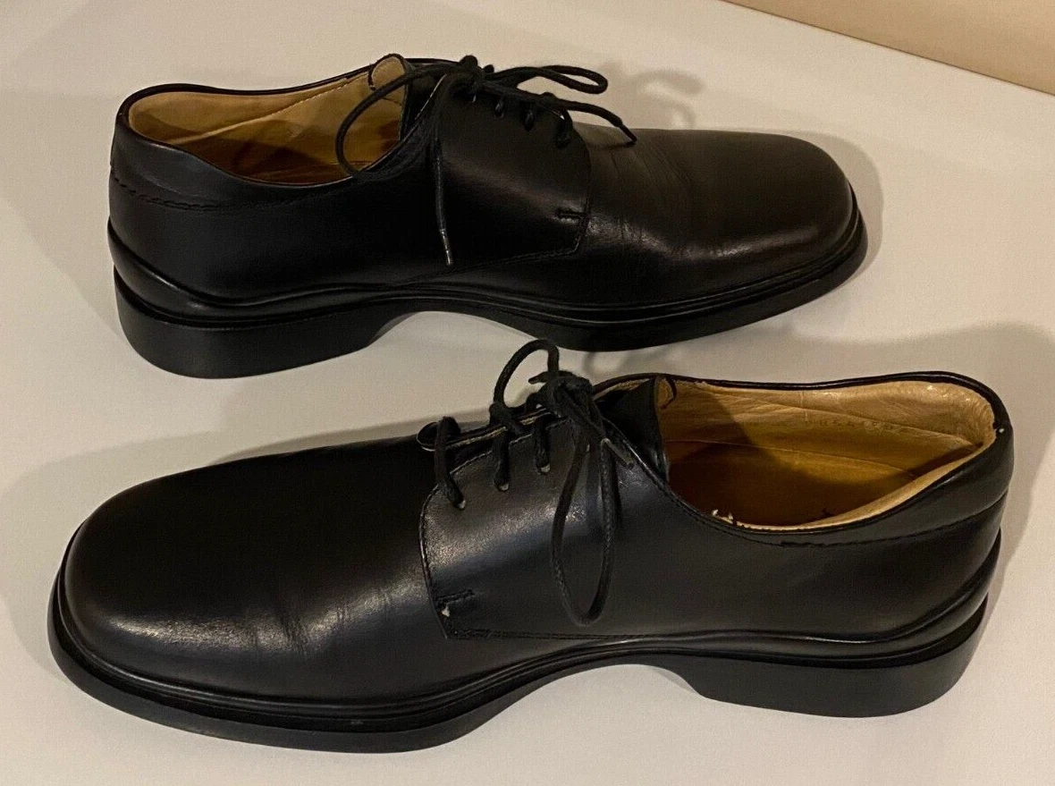 Scarpe eleganti Oxford Coach vintage in pelle nera da uomo 8 D stile Gavin