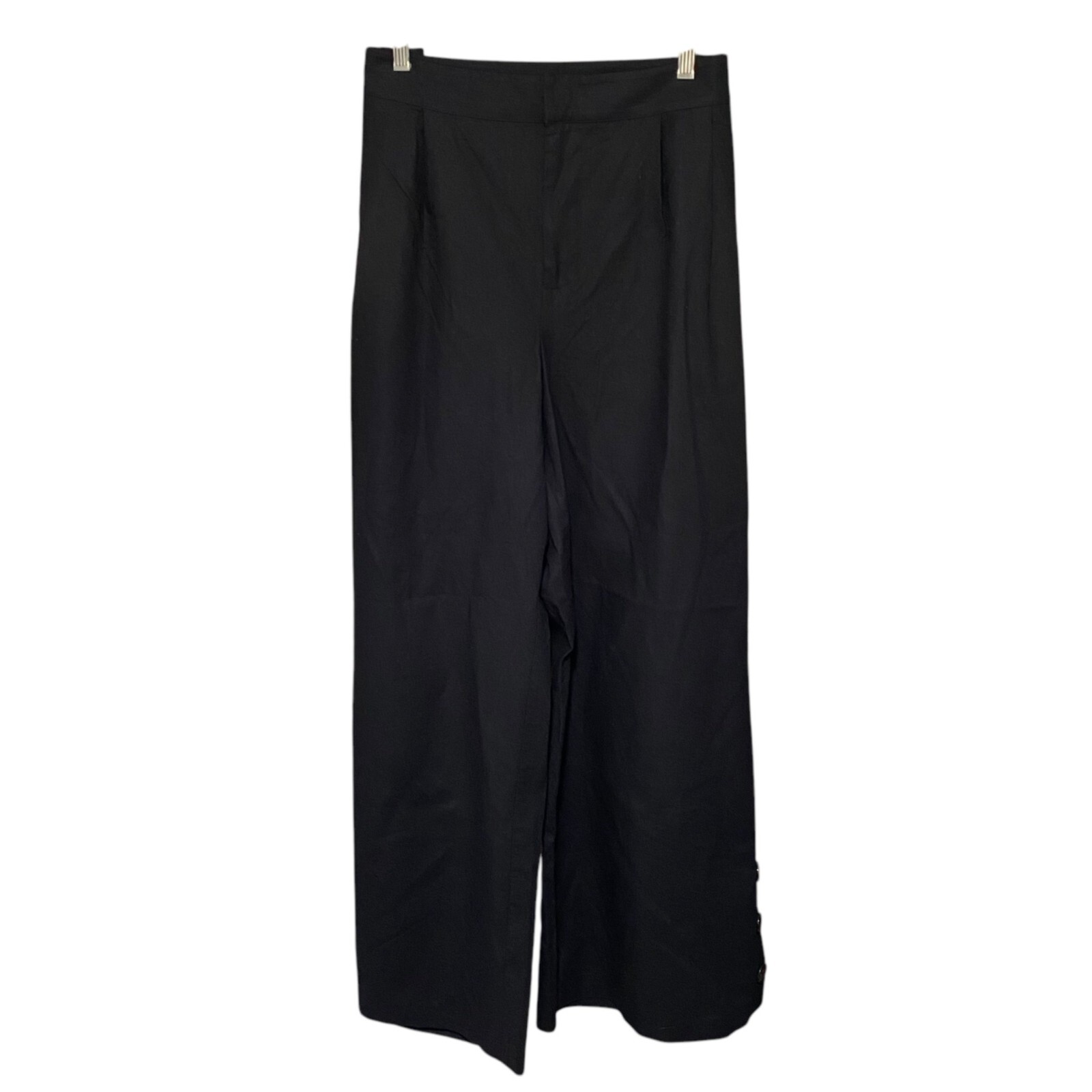 JustFab Black Wide Leg Pleated Trousers Size 2X