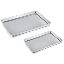 Baking Sheet Cookie Sheet Set of 2, Pure Stainless Steel Baking Pan Tray