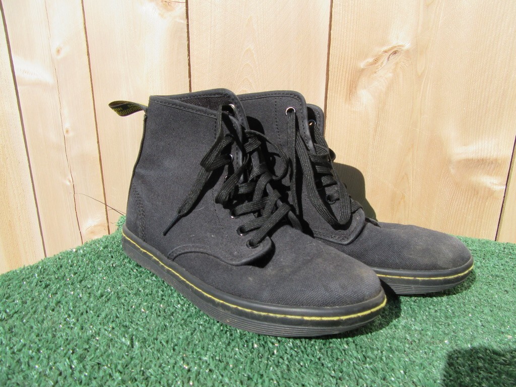 Doc Martens Shoreditch Black Canvas Ankle Combat Boots Women's