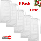 Extra Fine Mesh Media Filter Bags - 3" by 8" - 4 Pack with Drawstrings White US