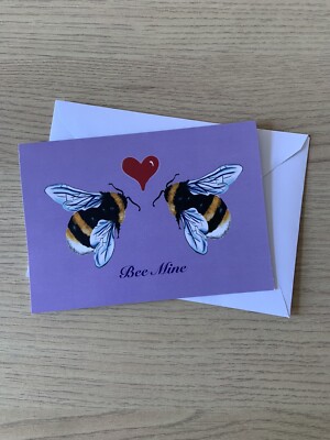 Bienenmine Valentinstag Karte Original Digital gezeichnet Design C6 Karte