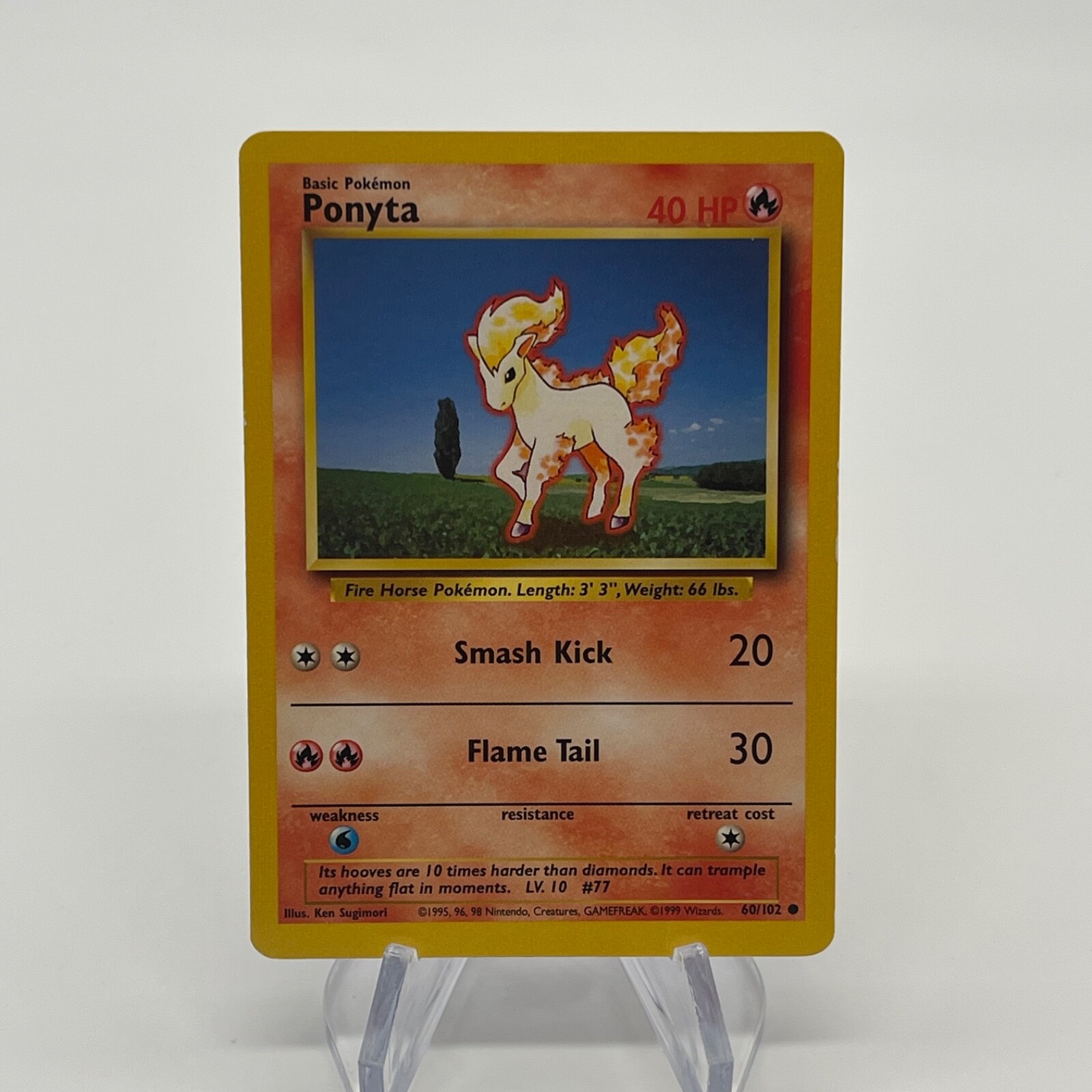 Ponyta 60/102 - Common 1999 English Base Set Pokemon Card - Near Mint (NM) & LP
