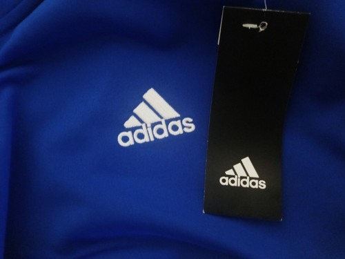 New Adidas Full Zip Color Block Stripe Track Jacket Blue Black Youth Sz XL 18-20 - Picture 6 of 6