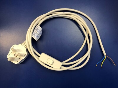 Tischlampe Blei Flexkabel, vorverdrahtetes Kabel, 2,5 mtr mit Inline-Wippschalter