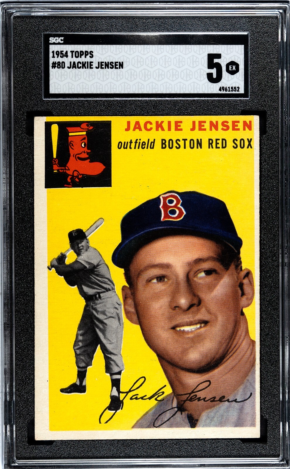 1954 Topps JACKIE JENSEN Boston Red Sox #80 SGC 5 EX Condition