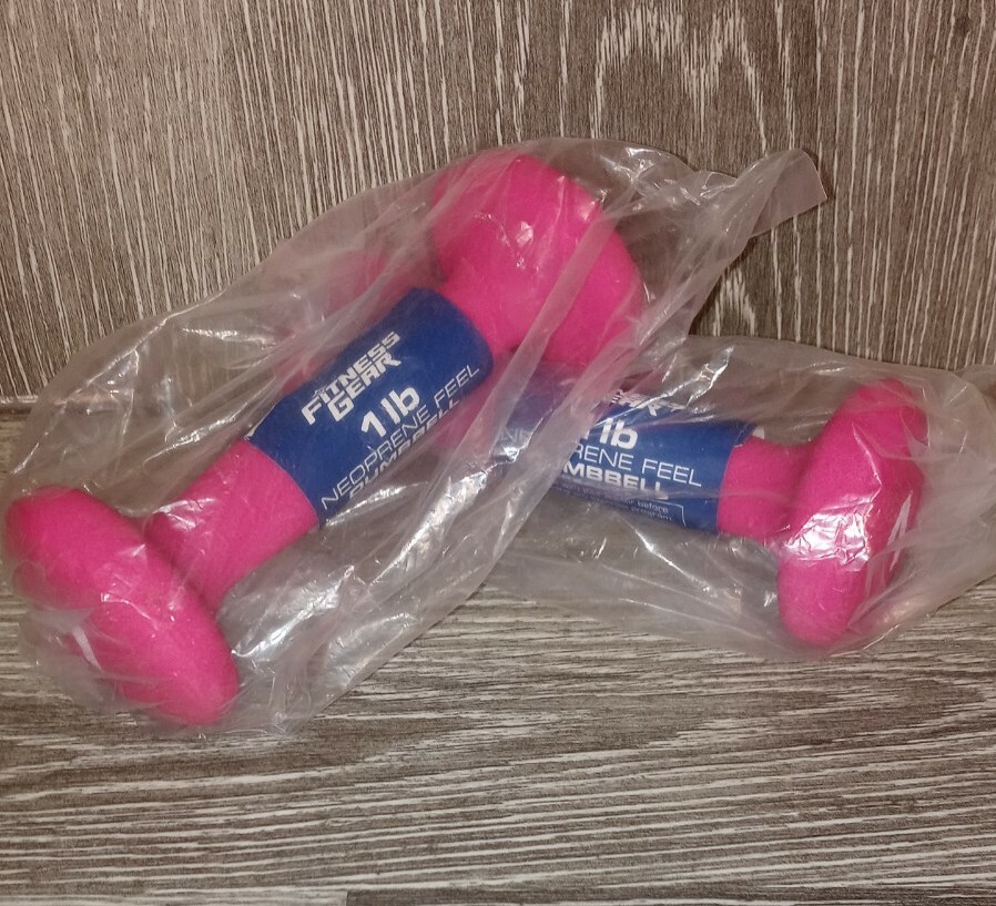 Coppia pesi manubri Fitness Gear Neoprene Feel 1LB totale 2LB colore rosa