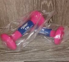 Fitness Gear Neoprene Feel Dumbbells Weights Pair 1LB Total 2LBs Pink Color