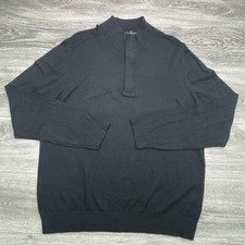 Banana Republic Sweater Mens XL Black 1/4 Zip Pullover Golf Preppy Jumper Knit