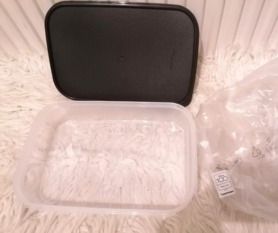 NEU selten Tupperware 2 liter flach Kompaktus Eidgenosse Deckel in schwarz