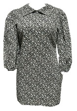 NWT FREE PEOPLE Women's Dress Mini Collared Puff Sleeves Size 2 Multicolor