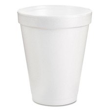 Dart Foam Drink Cups, 8 oz, White, 25/Bag, 12 Bags/Carton, CA  WA Restricted
