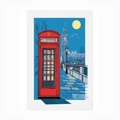 Outdoor Canvas Art - Jill White 'Telephone Box In The Dark' Wall Art for Outd...
