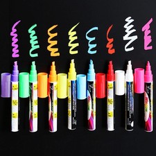 8 PCS Chalk Marker Pen 6mm Dry Erase Markers Fluorescent Markers Highlighters...