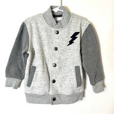 GYMBOREE kids gray snap jacket with lightning bolt size 4-xs