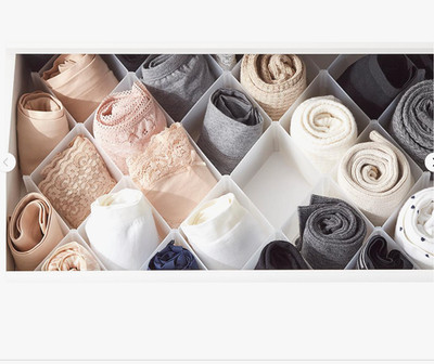 Drawer Organizer 32 Compartment Sock Bra Underwear Storage Closet Dresser Bin
