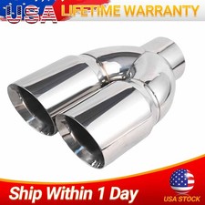 5 Dual 6 Diesel Exhaust Tip 5.00 Stainless Steel Polished Chrome Miter Stack