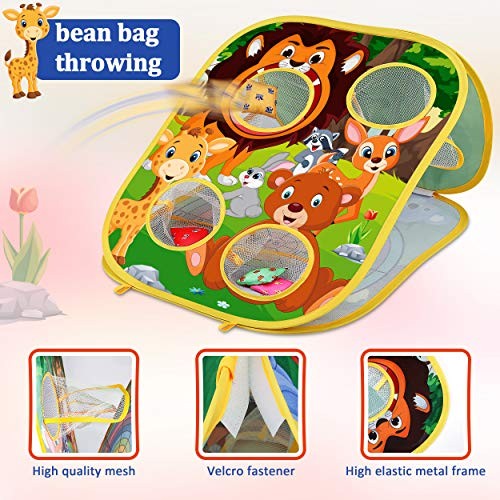 Animal Bean Bag Toss Game Toy Outdoor Toss Game, Family Party Green_Animal